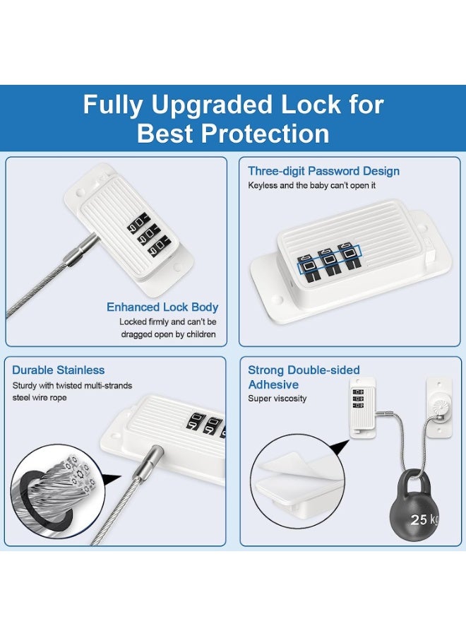Peachjoy 2pcs Refrigerator Lock with Key and  Fridge Lock with Digital Password, Fridge Locks,Lock for Fridge Freezer, Cabinets and Drawers, Closets, Windows, Refrigerator Lock with 2 Keys - Image 4